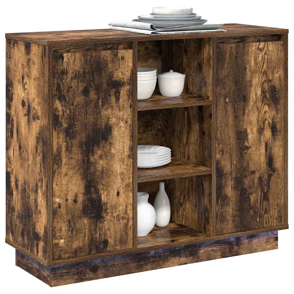 Sideboard Geräucherte Eiche 90 x 32 x 75 cm Holzwerkstoff