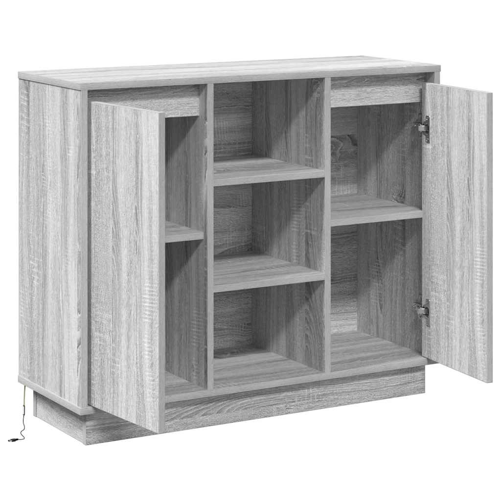 Sideboard mit Regal Graues Sonoma 90 x 32 x 75 cm Holzwerkstoff