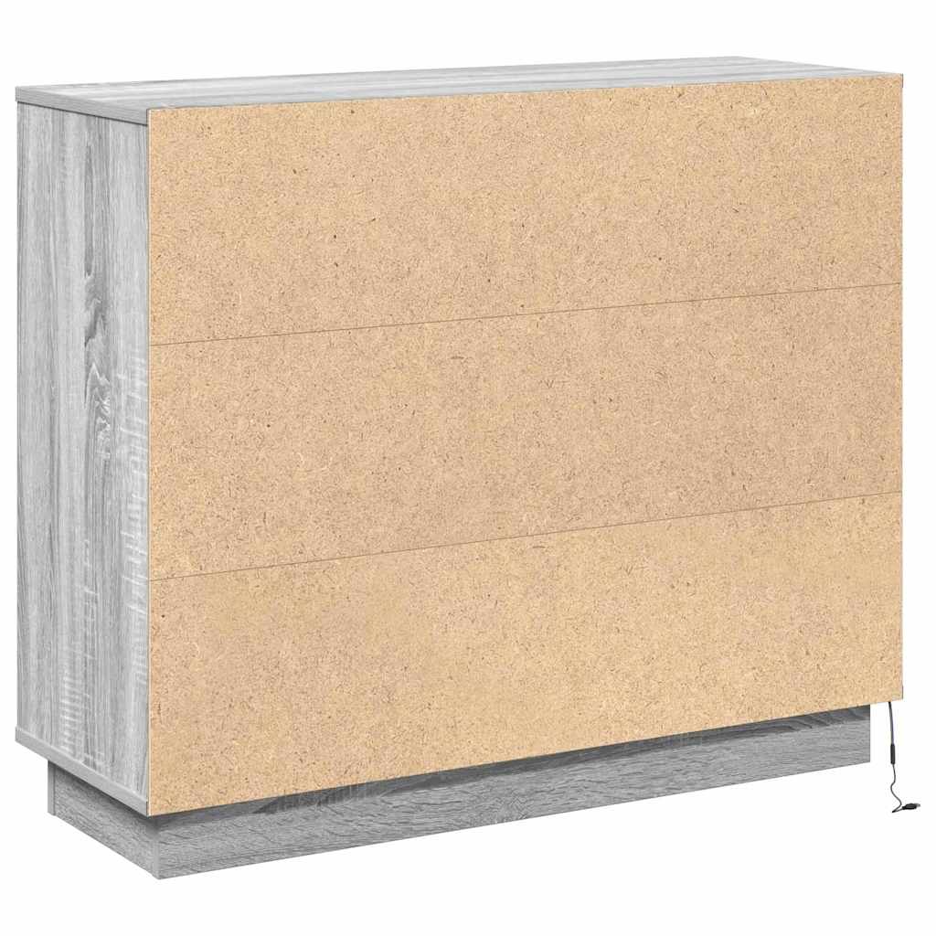 Sideboard mit Regal Graues Sonoma 90 x 32 x 75 cm Holzwerkstoff