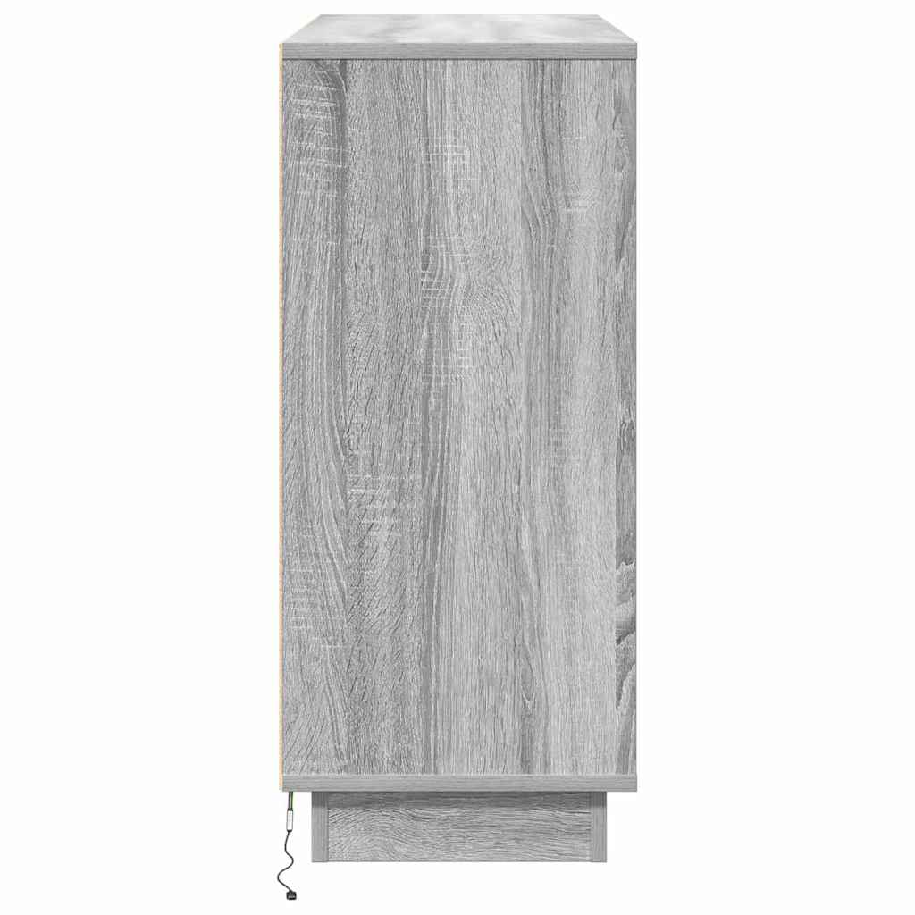 Sideboard mit Regal Graues Sonoma 90 x 32 x 75 cm Holzwerkstoff