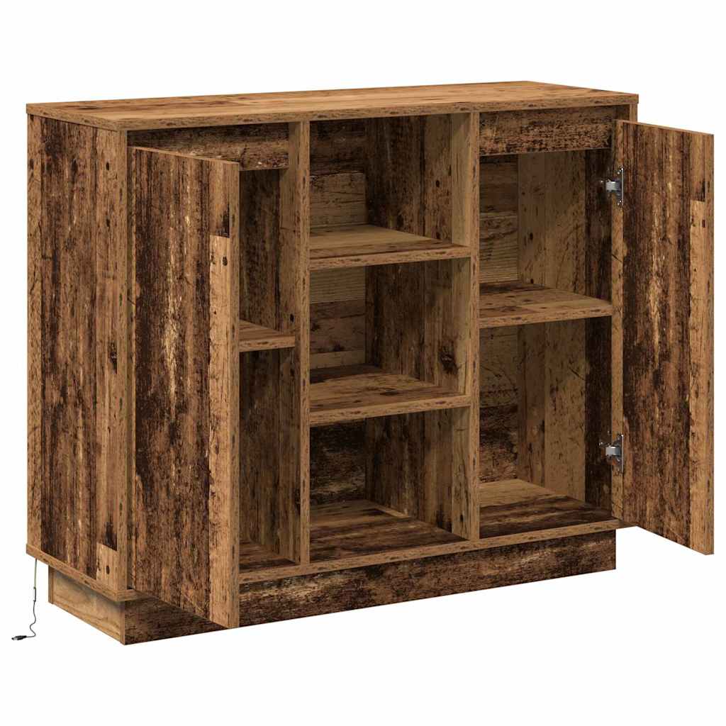 Sideboard mit Regal Altholz 90 x 32 x 75 cm Holzwerkstoff
