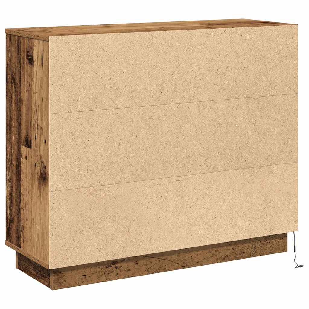 Sideboard mit Regal Altholz 90 x 32 x 75 cm Holzwerkstoff