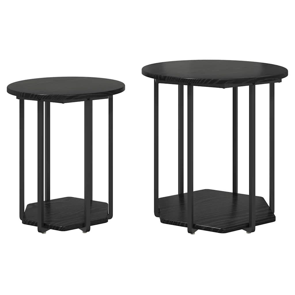 Beistelltisch-Set 2 pcs Schwarze Eiche 50 x 50 x 50.5 cm