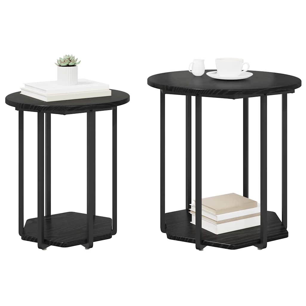 Beistelltisch-Set 2 pcs Schwarze Eiche 50 x 50 x 50.5 cm