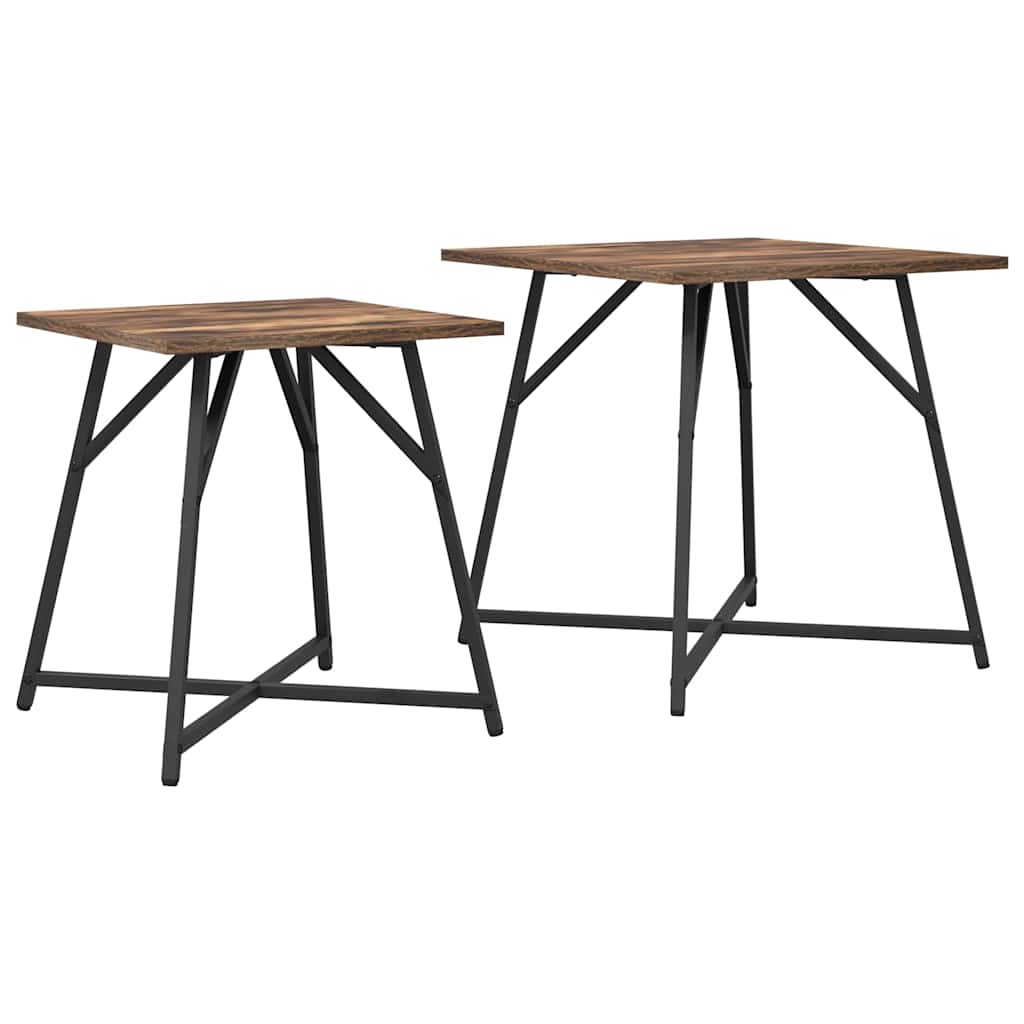 Beistelltisch-Set 2 pcs Rauchesche und Schwarz 50 x 50 x 50 cm