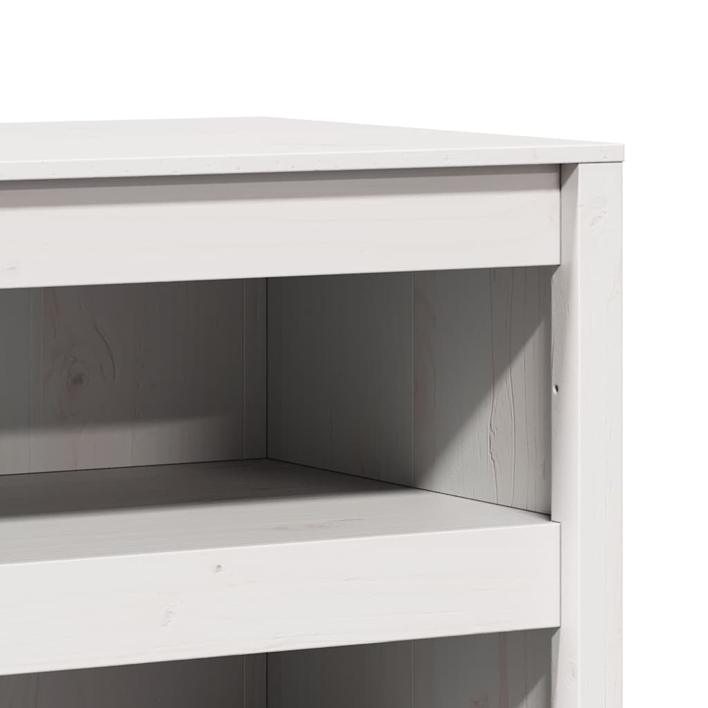 Küchenschrank mit Regal Weiß 106 x 55 x 64 cm Massivholz Kiefer