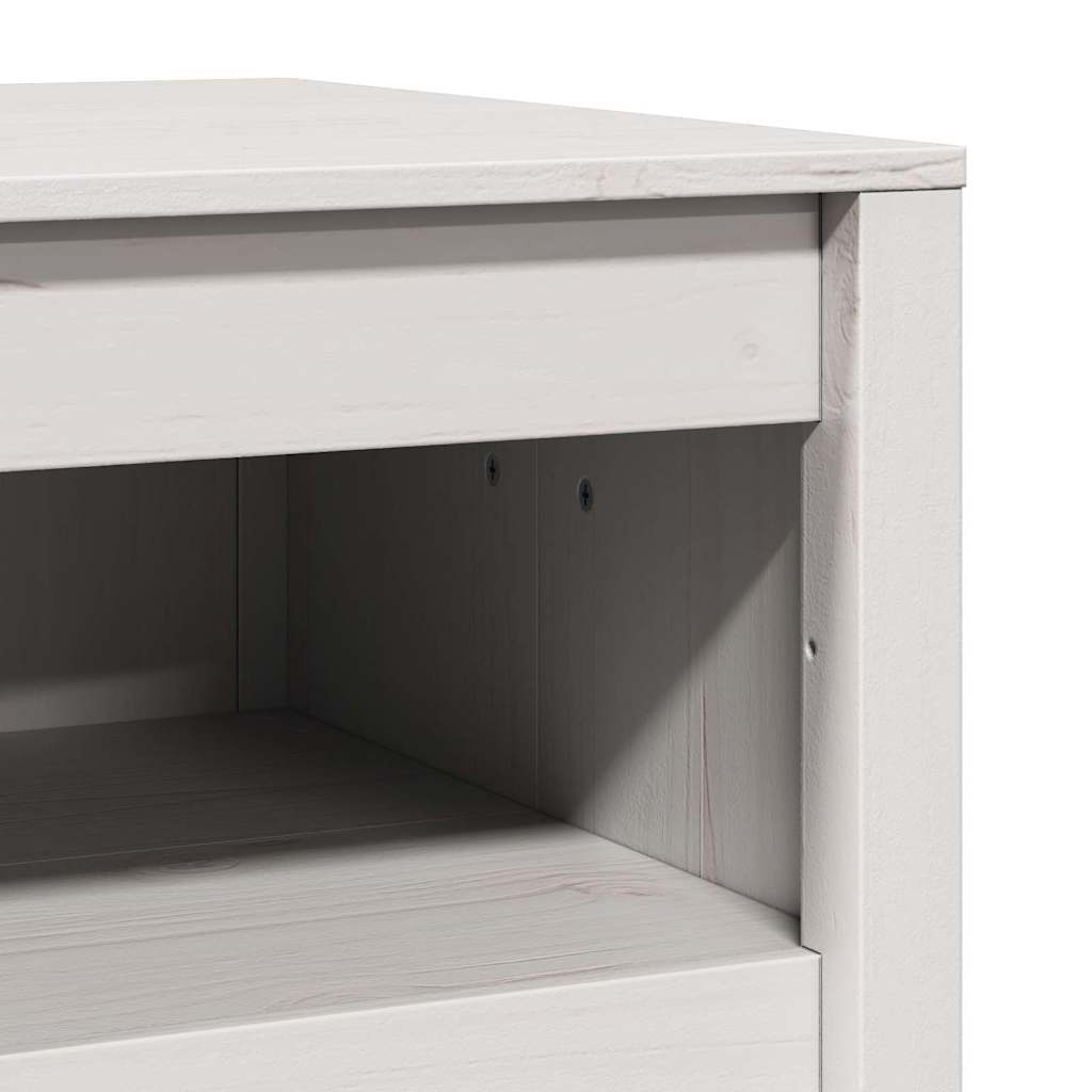Küchenschrank mit Regal Weiß 55 x 55 x 92 cm Massivholz Kiefer