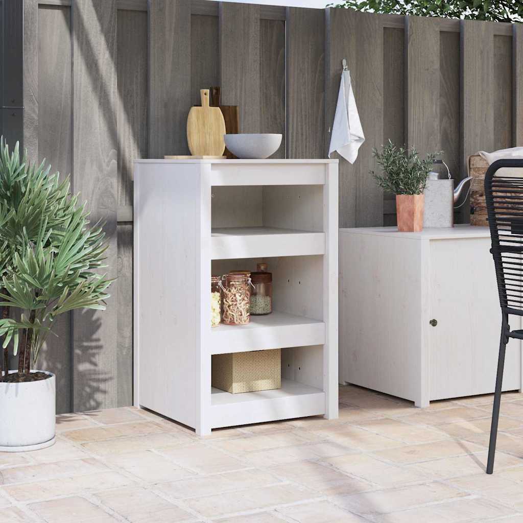 Küchenschrank mit Regal Weiß 55 x 55 x 92 cm Massivholz Kiefer