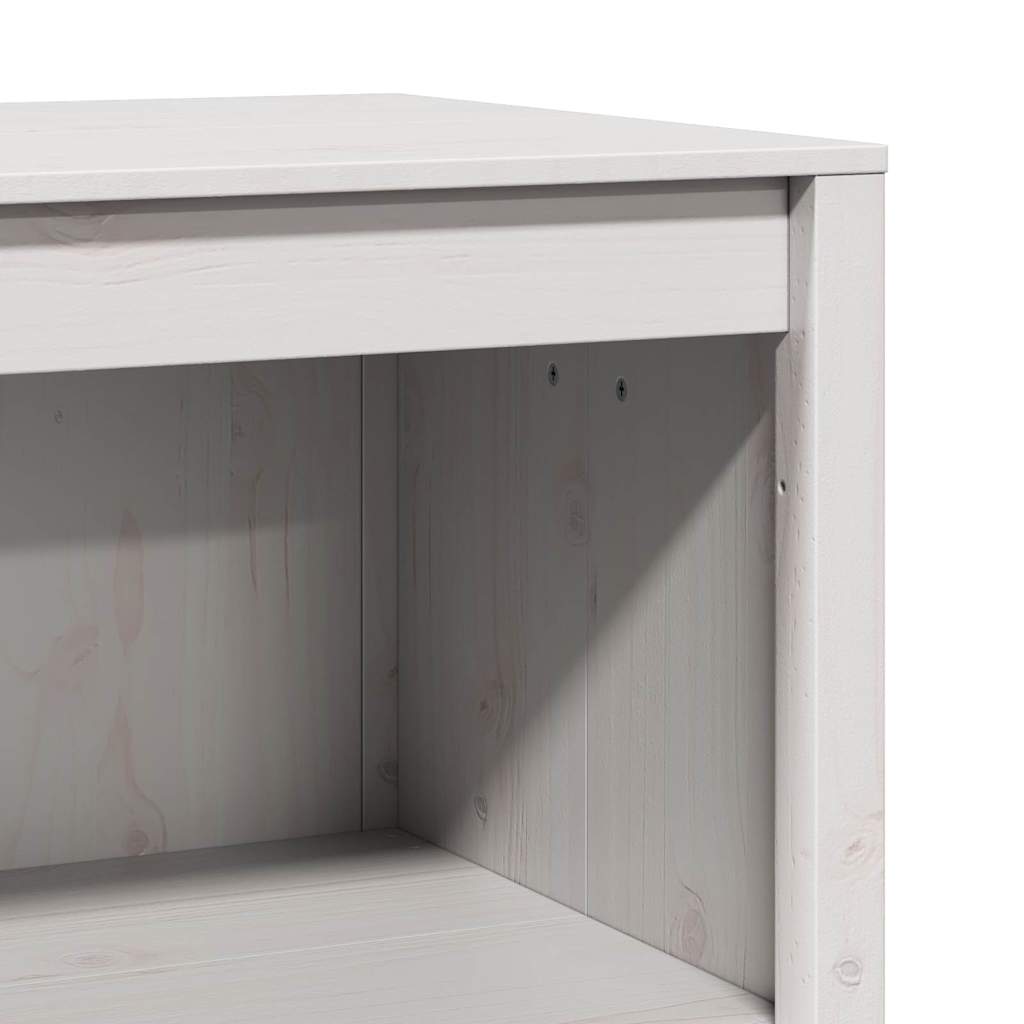 Küchenschrank mit Regal Weiß 106 x 55 x 92 cm Massivholz Kiefer