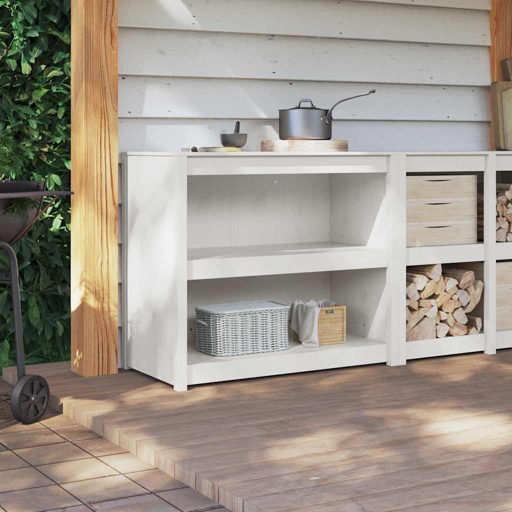 Küchenschrank mit Regal Weiß 106 x 55 x 92 cm Massivholz Kiefer