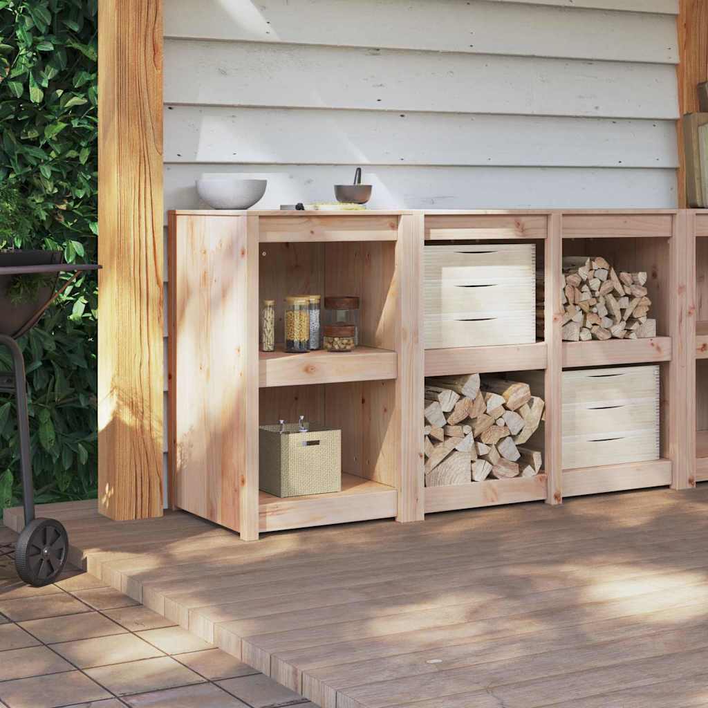 Küchenschrank mit Regal Braun 55 x 55 x 92 cm Massivholz Kiefer