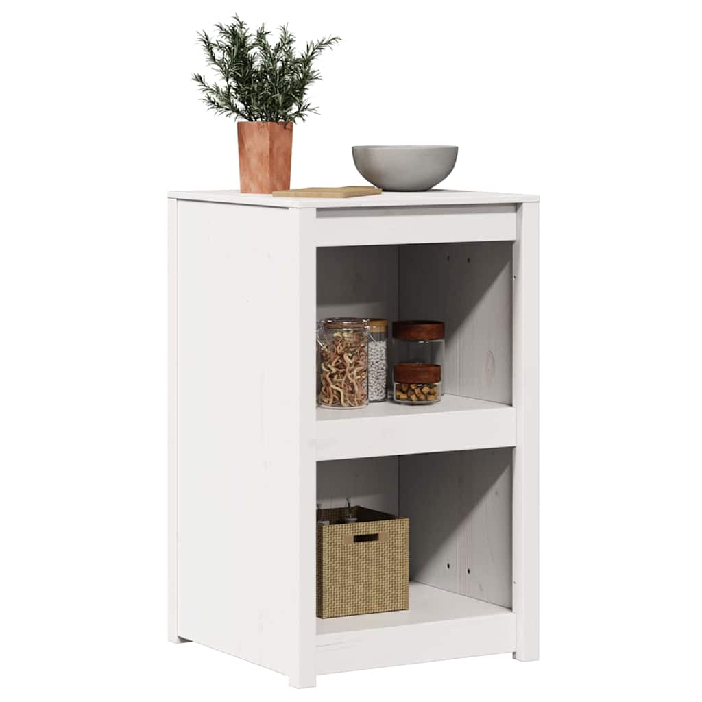 Küchenschrank mit Regal Weiß 55 x 55 x 92 cm Massivholz Kiefer