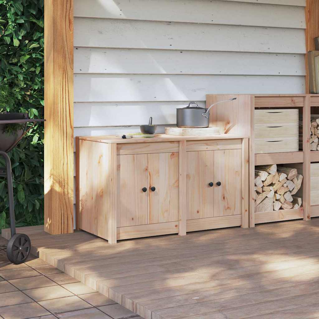 Küchenschrank mit Tür Braun 106 x 55 x 64 cm Massivholz Kiefer
