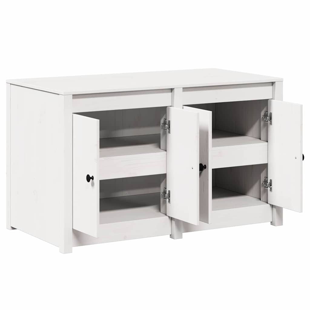 Küchenschrank mit Regal Weiß 106 x 55 x 64 cm Massivholz Kiefer