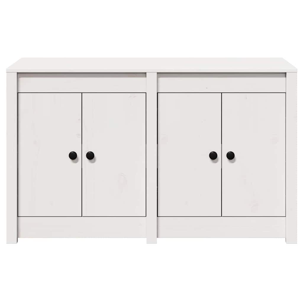 Küchenschrank mit Regal Weiß 106 x 55 x 64 cm Massivholz Kiefer