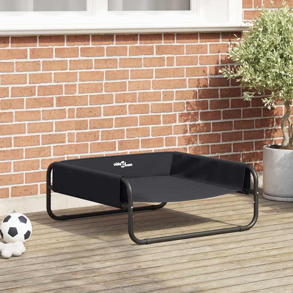 Hundebett Schwarz ML Oxford-Gewebe und Stahl