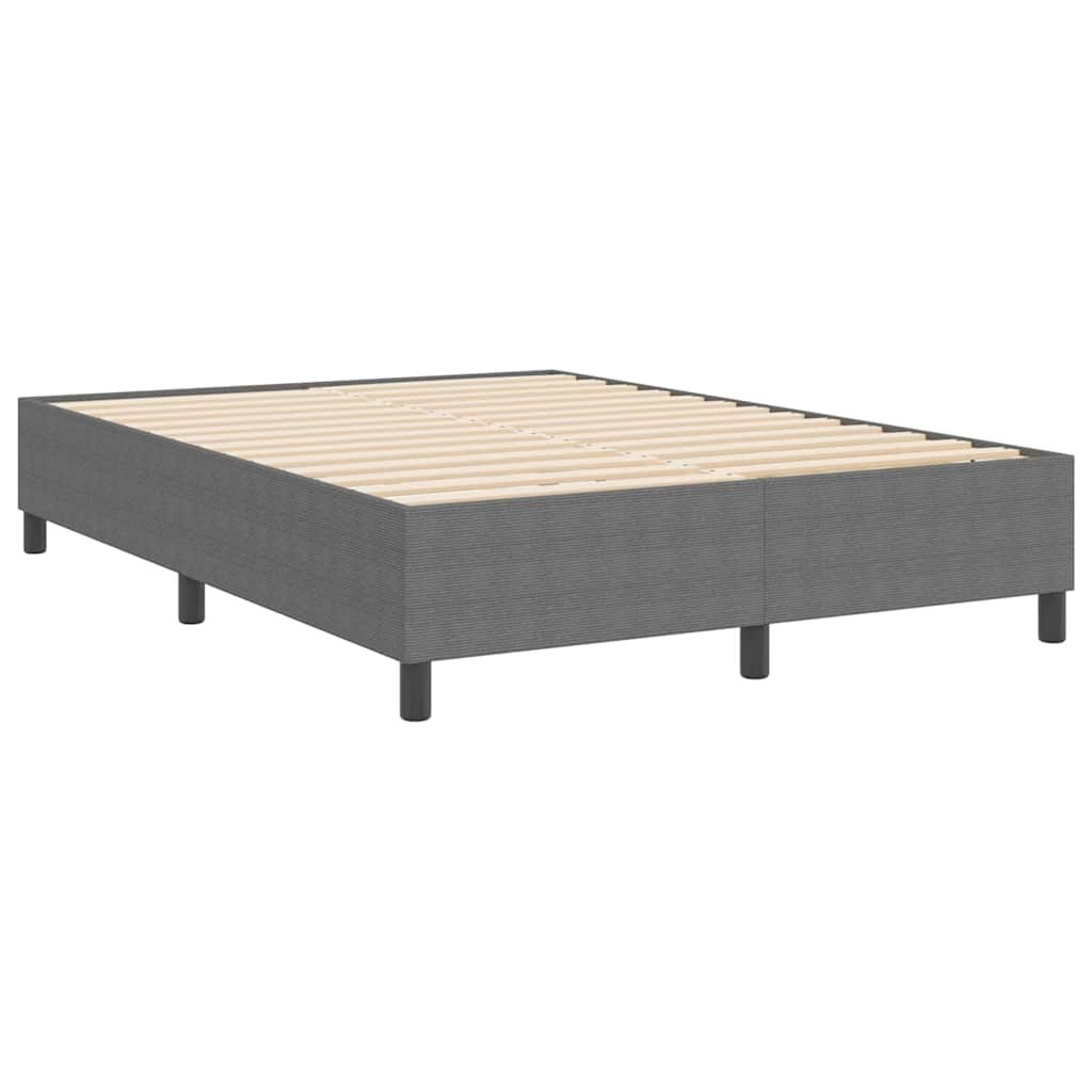 Boxspringbett Hellgrau 160 x 200 cm Cordstoff