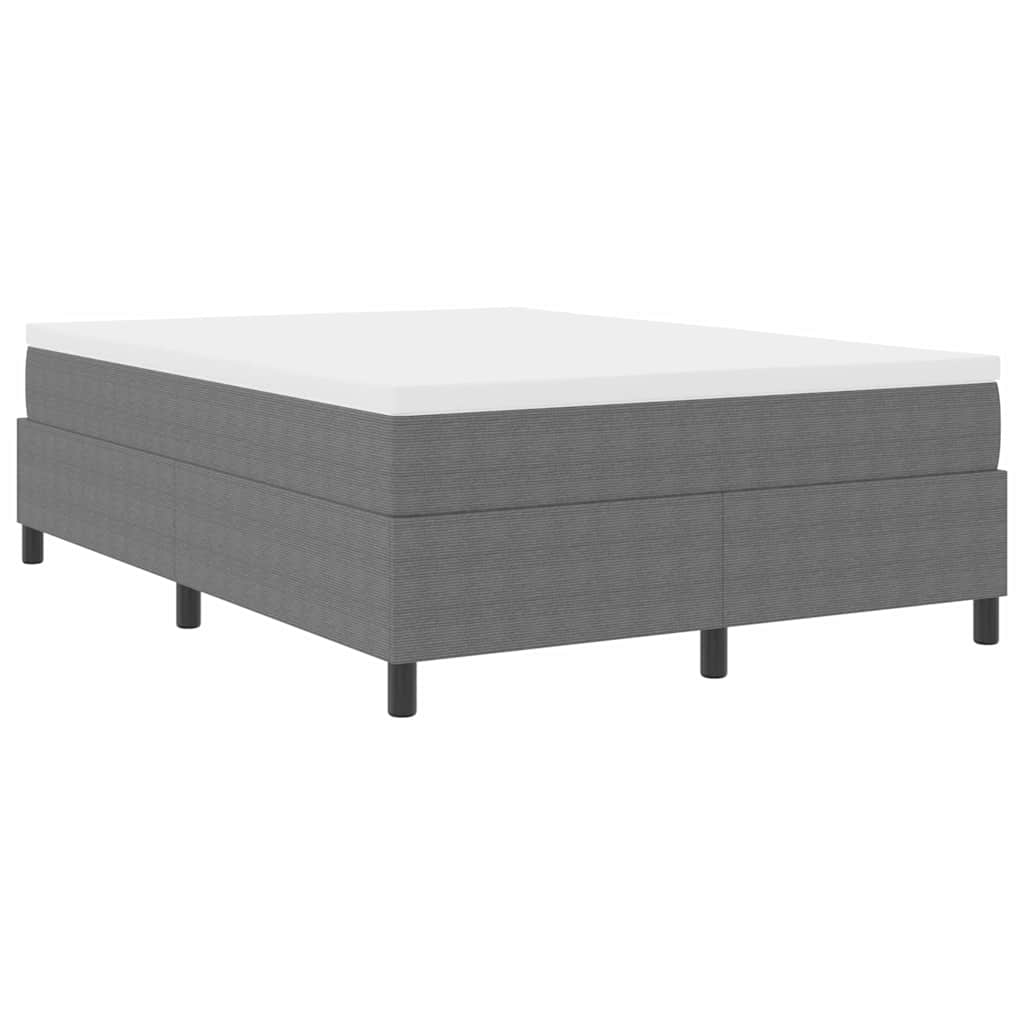 Boxspringbett Hellgrau 160 x 200 cm Cordstoff
