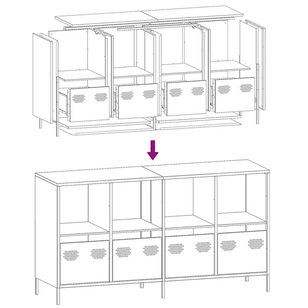 Sideboard Black 135x39x73.5 cm Cold-rolled steel