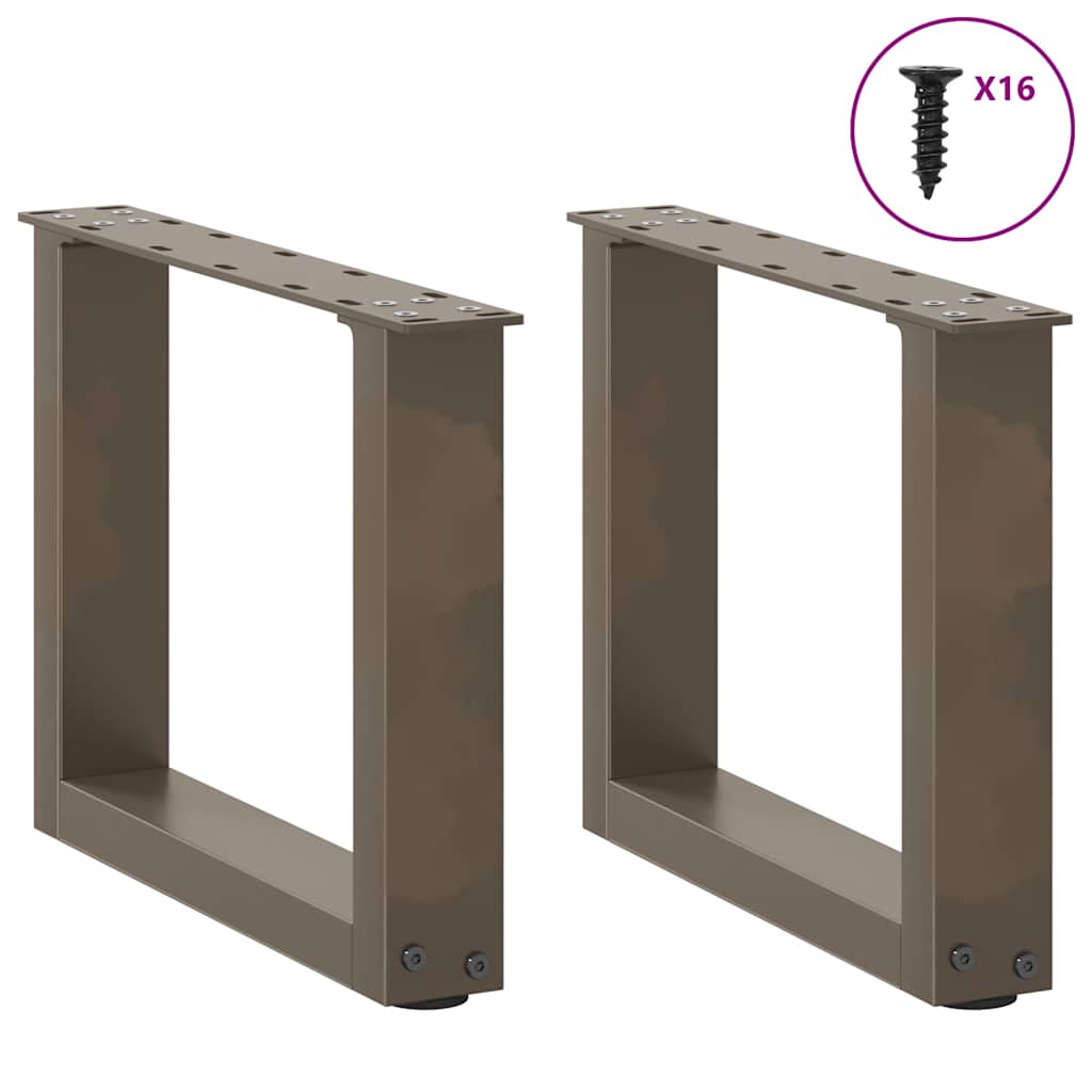 Coffee table legs U-shape 2 pcs. Natural steel 30x(30-31) cm steel