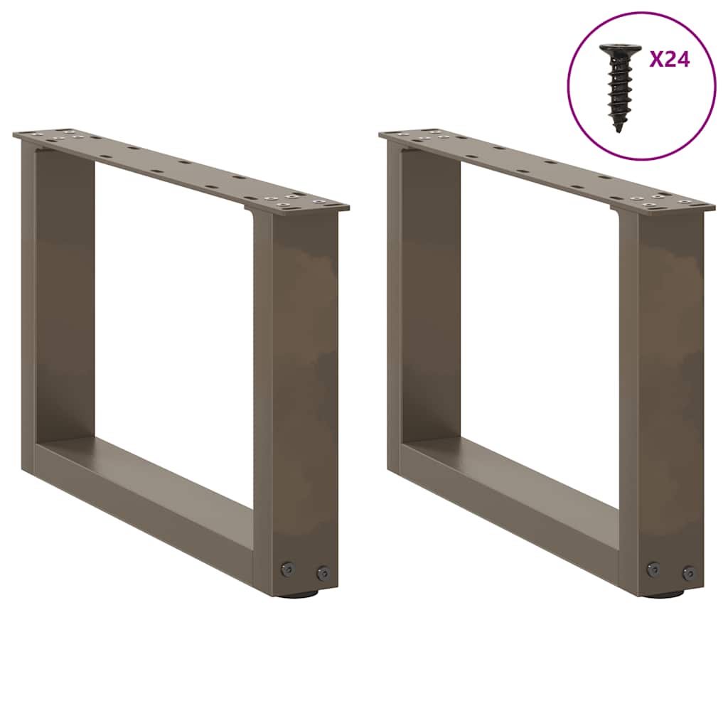 Coffee table legs U-shape 2 pcs. Natural steel 50x(30-31) cm steel