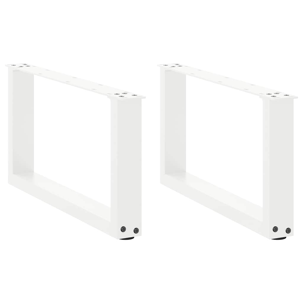 Coffee table legs U-shape 2 pcs. White 60x(30-31) cm steel