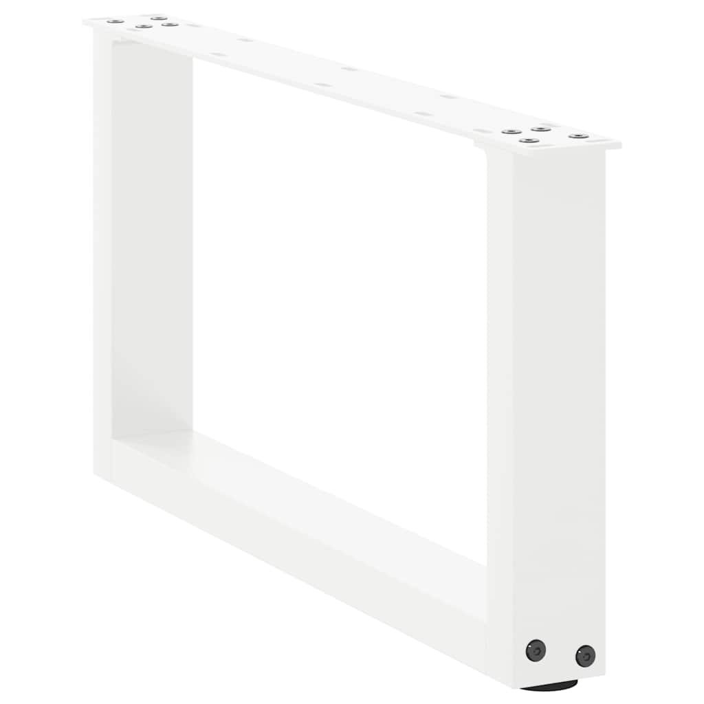 Coffee table legs U-shape 2 pcs. White 60x(30-31) cm steel