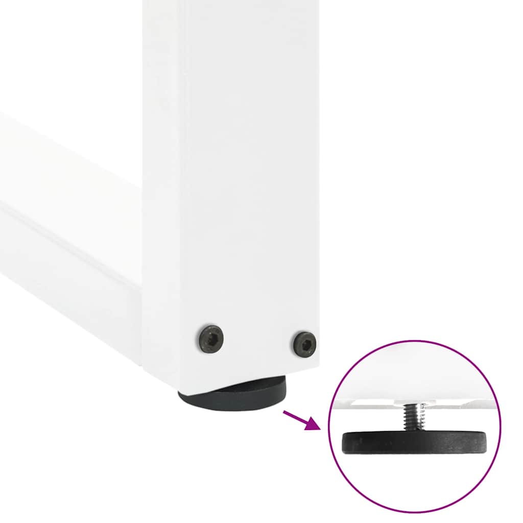 Coffee table legs U-shape 2 pcs. White 60x(30-31) cm steel