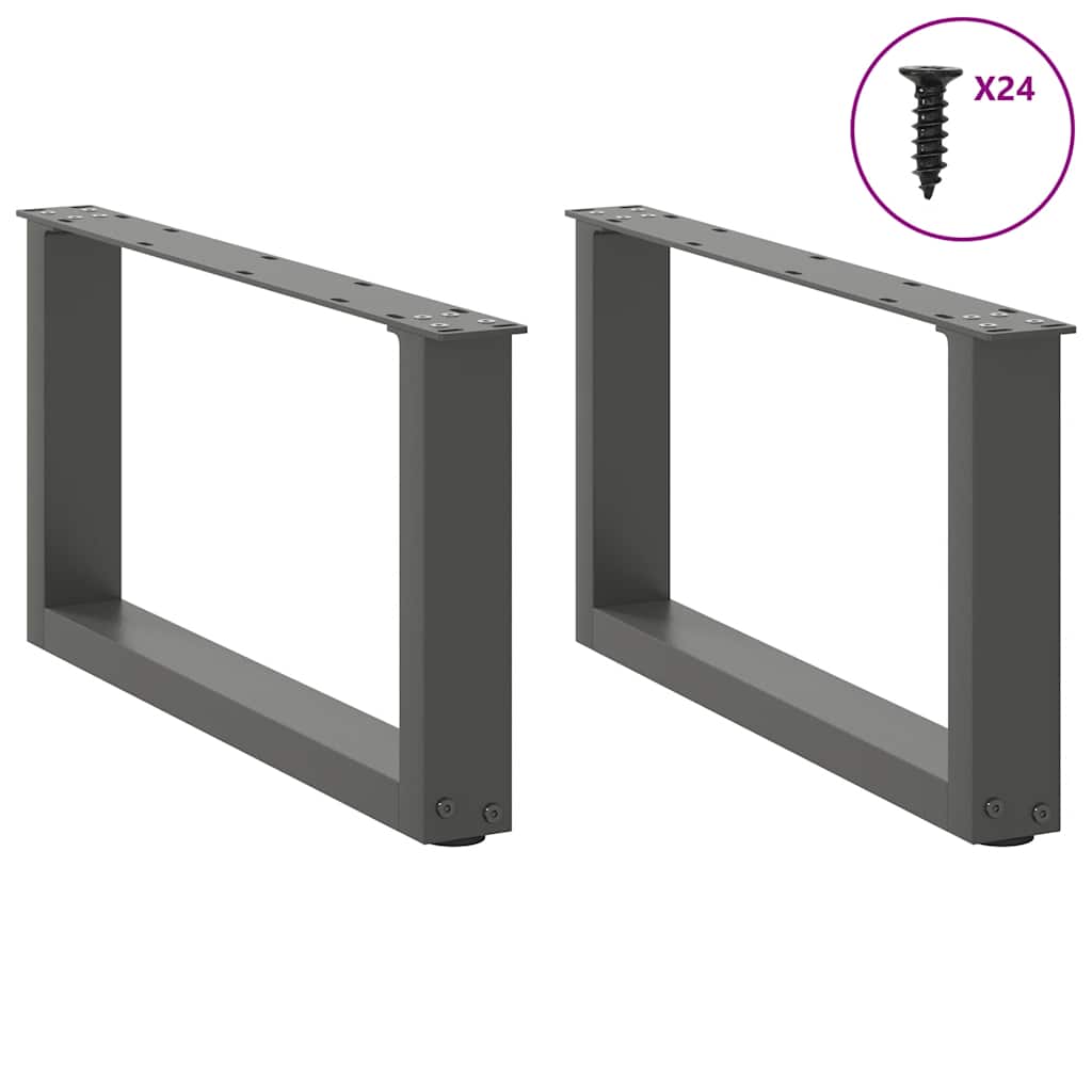 Coffee table legs U-shape 2 pcs. Anthracite 60x(30-31) cm steel