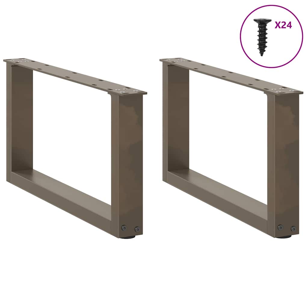 Coffee table legs U-shape 2 pcs. Natural steel 60x(30-31) cm steel