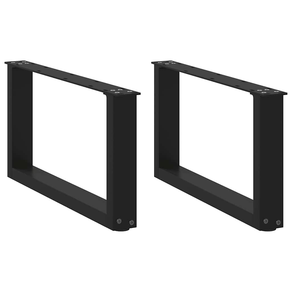 Coffee table legs U-shape 2 pcs. Black 70x(30-31) cm steel