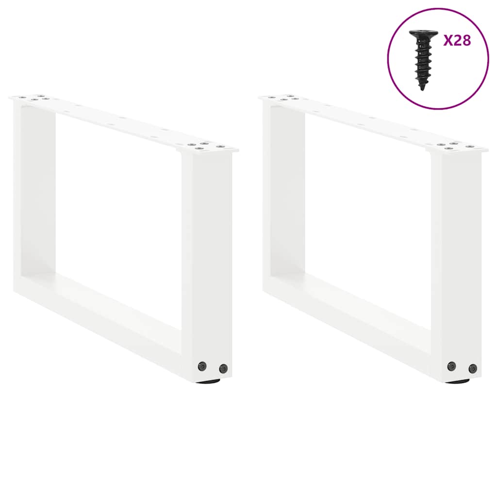 Coffee table legs U-shape 2 pcs. White 70x(30-31) cm steel