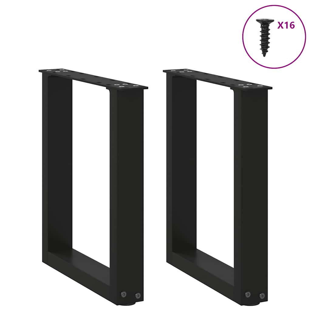 Coffee table legs U-shape 2 pcs. Black 28x(42-43) cm steel
