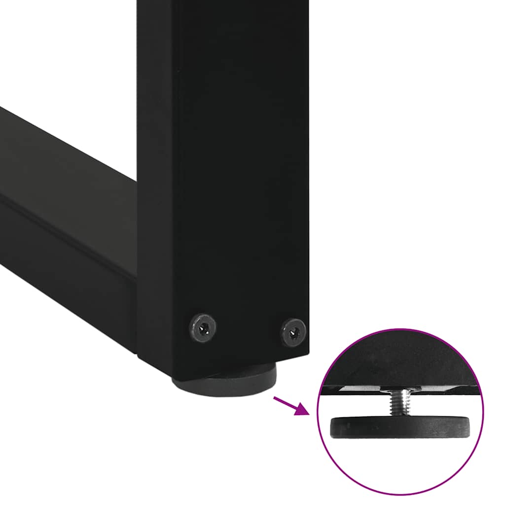 Coffee table legs U-shape 2 pcs. Black 28x(42-43) cm steel