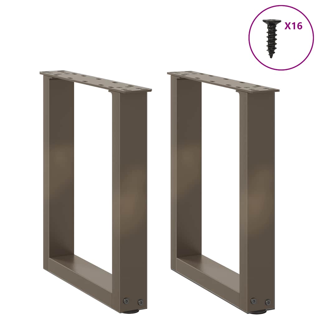 Coffee table legs U-shape 2 pcs. Natural steel 28x(42-43) cm steel