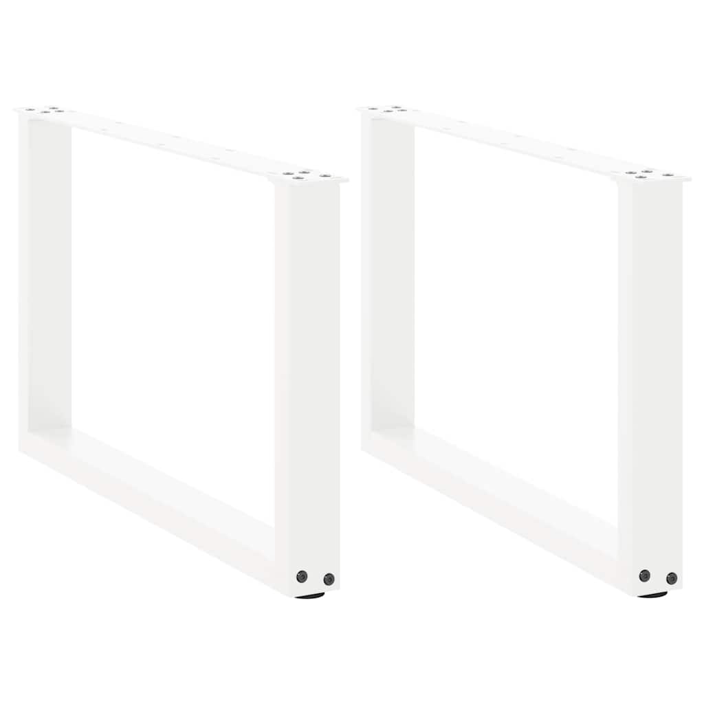 Coffee table legs U-shape 2 pcs. White 60x(42-43) cm steel