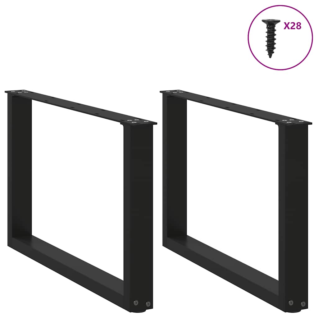 Coffee table legs U-shape 2 pcs. Black 70x(42-43) cm steel