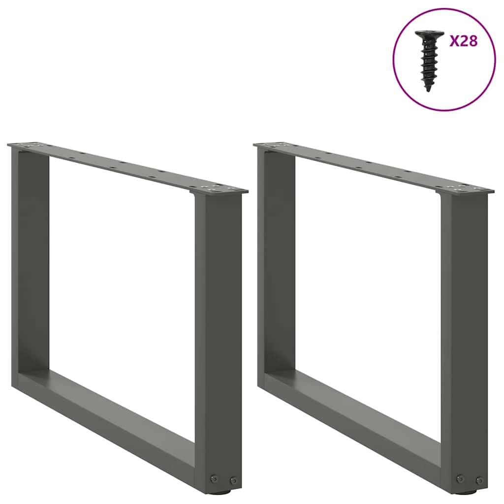 Coffee table legs U-shape 2 pcs. Anthracite 70x(42-43) cm steel