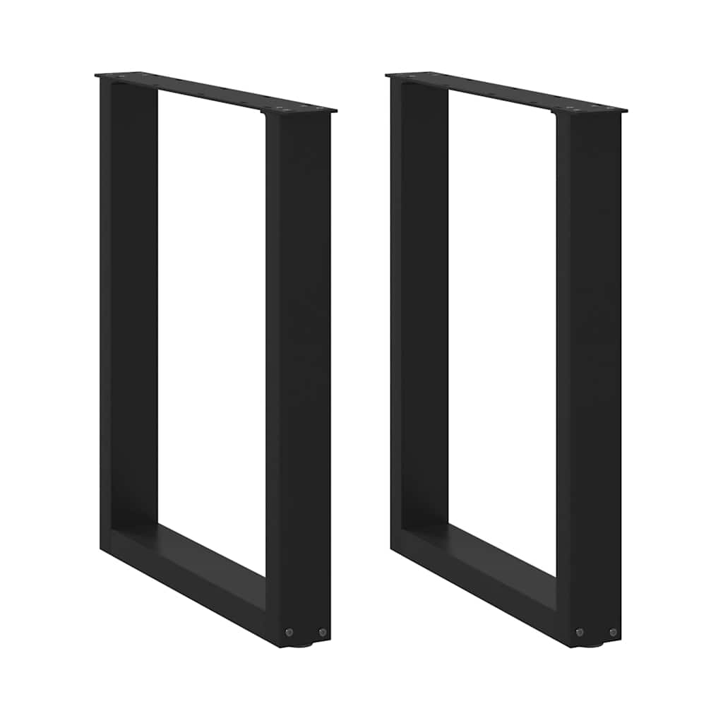 Dining table legs U-shape 2 pcs. Black 60x(72-73) cm steel