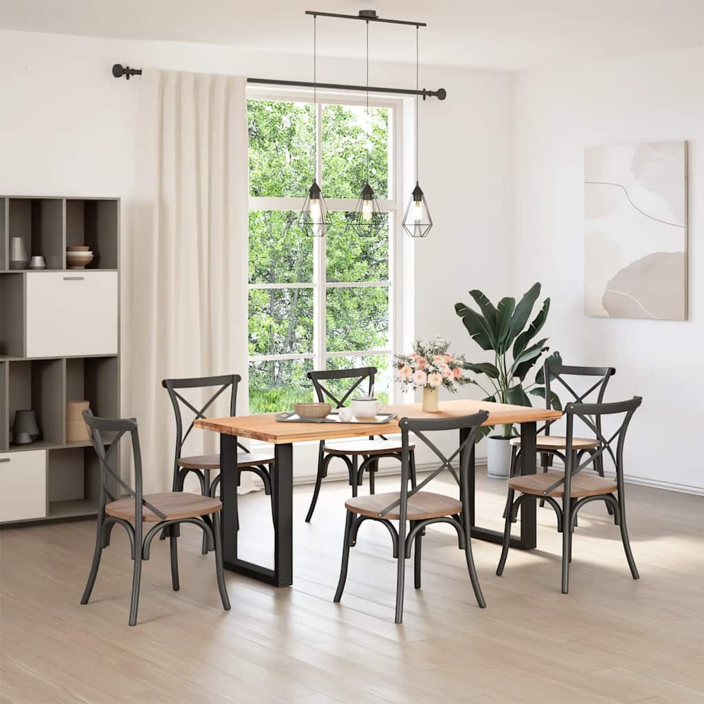 Dining table legs U-shape 2 pcs. Black 60x(72-73) cm steel