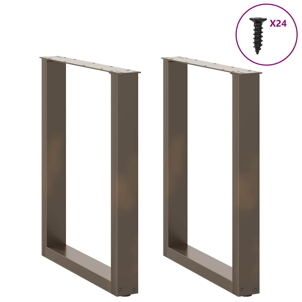 Dining table legs U-shape 2 pcs. Natural steel 60x(72-73) cm steel