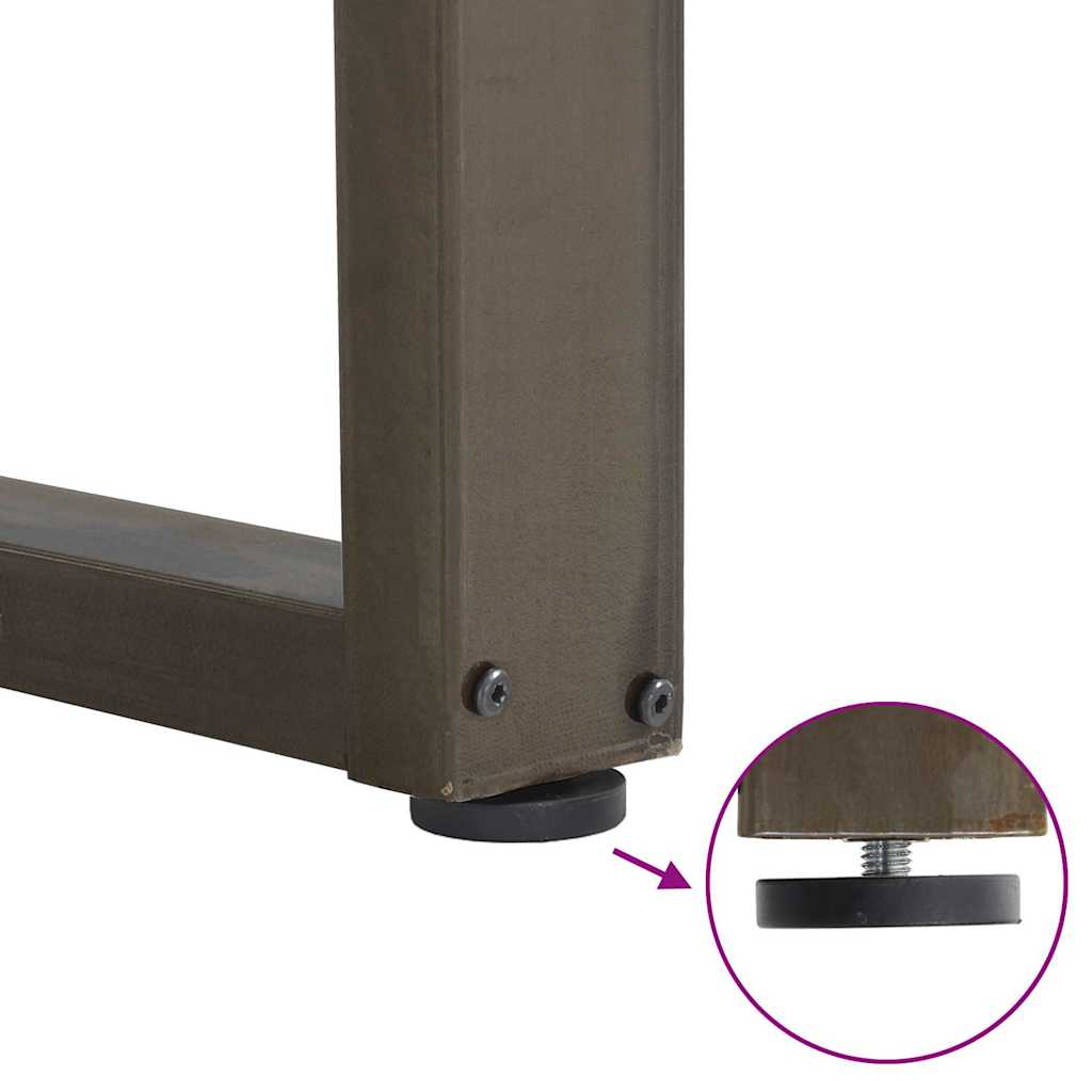 Dining table legs U-shape 2 pcs. Natural steel 60x(72-73) cm steel