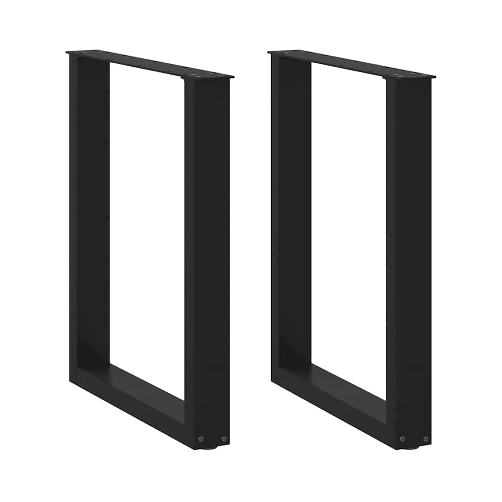 Dining table legs U-shape 2 pcs. Black 70x(72-73) cm steel