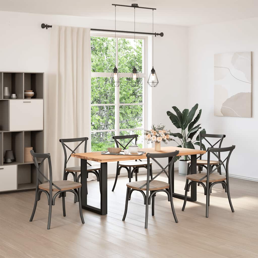 Dining table legs U-shape 2 pcs. Black 70x(72-73) cm steel