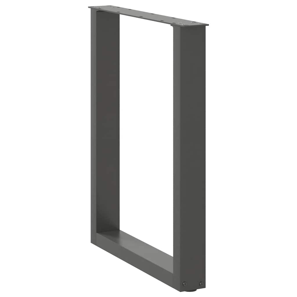 Dining table legs U-shape 2 pcs. Anthracite 70x(72-73) cm steel