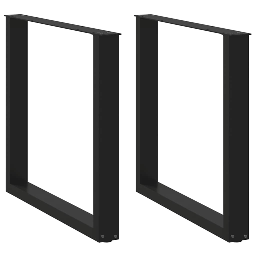Dining table legs U-shape 2 pcs. Black 80x(72-73) cm steel