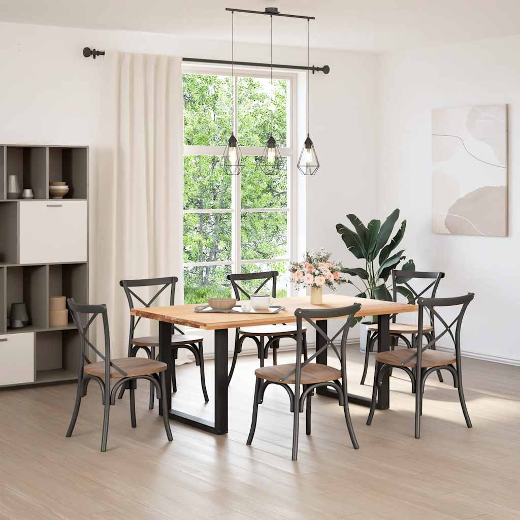 Dining table legs U-shape 2 pcs. Black 80x(72-73) cm steel