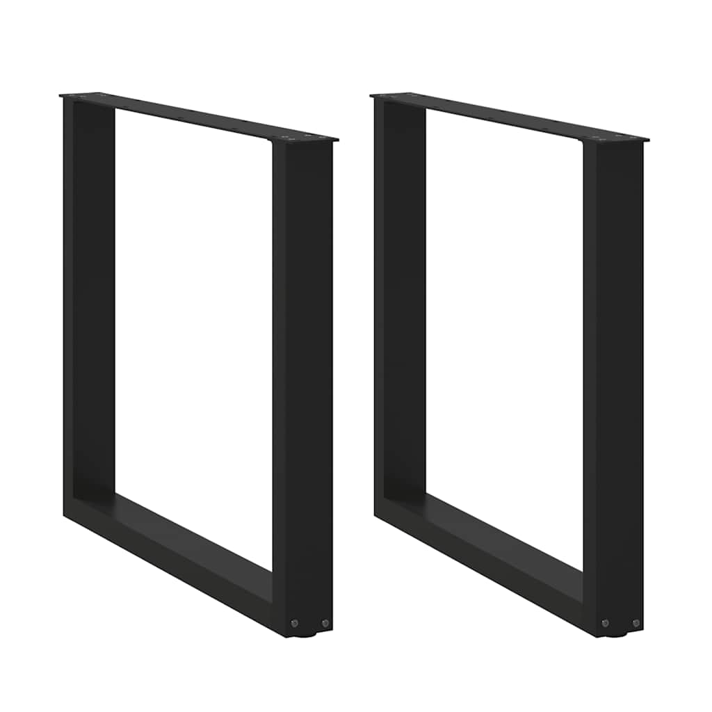 Dining table legs U-shape 2 pcs. Black 90x(72-73) cm steel