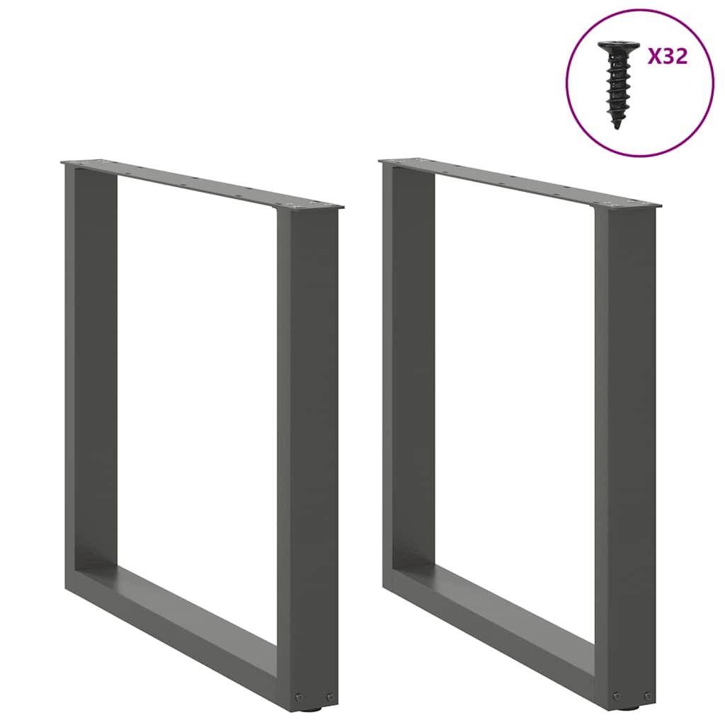Dining table legs U-shape 2 pcs. Anthracite 90x(72-73) cm steel