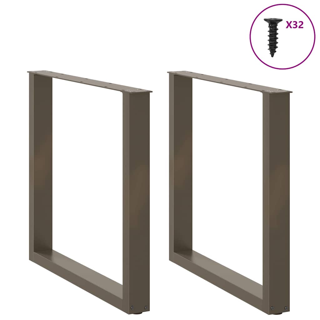 Dining table legs U-shape 2 pcs. Natural steel 90x(72-73) cm steel
